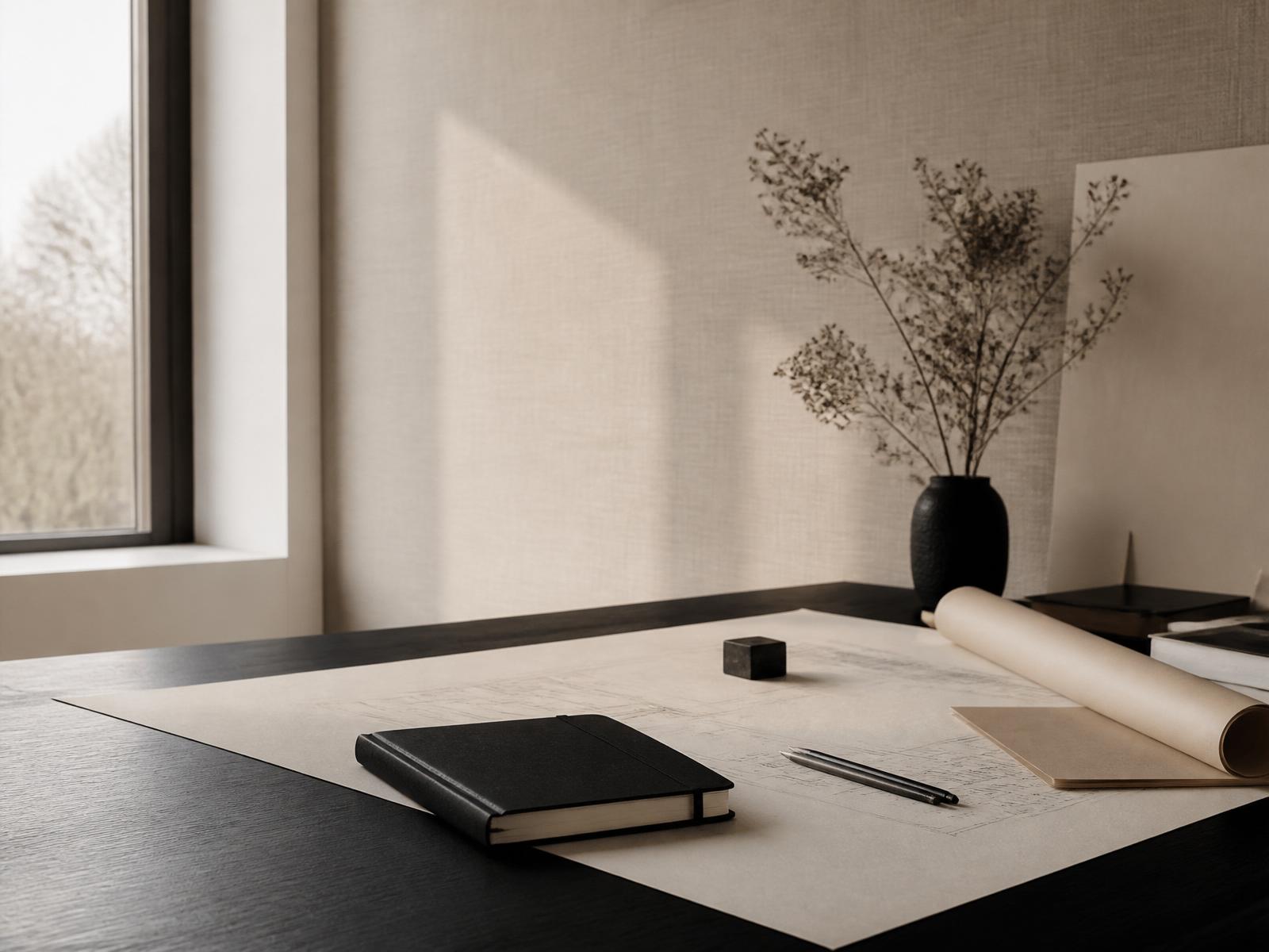 A quiet, considered workspace — the lean model in practice.